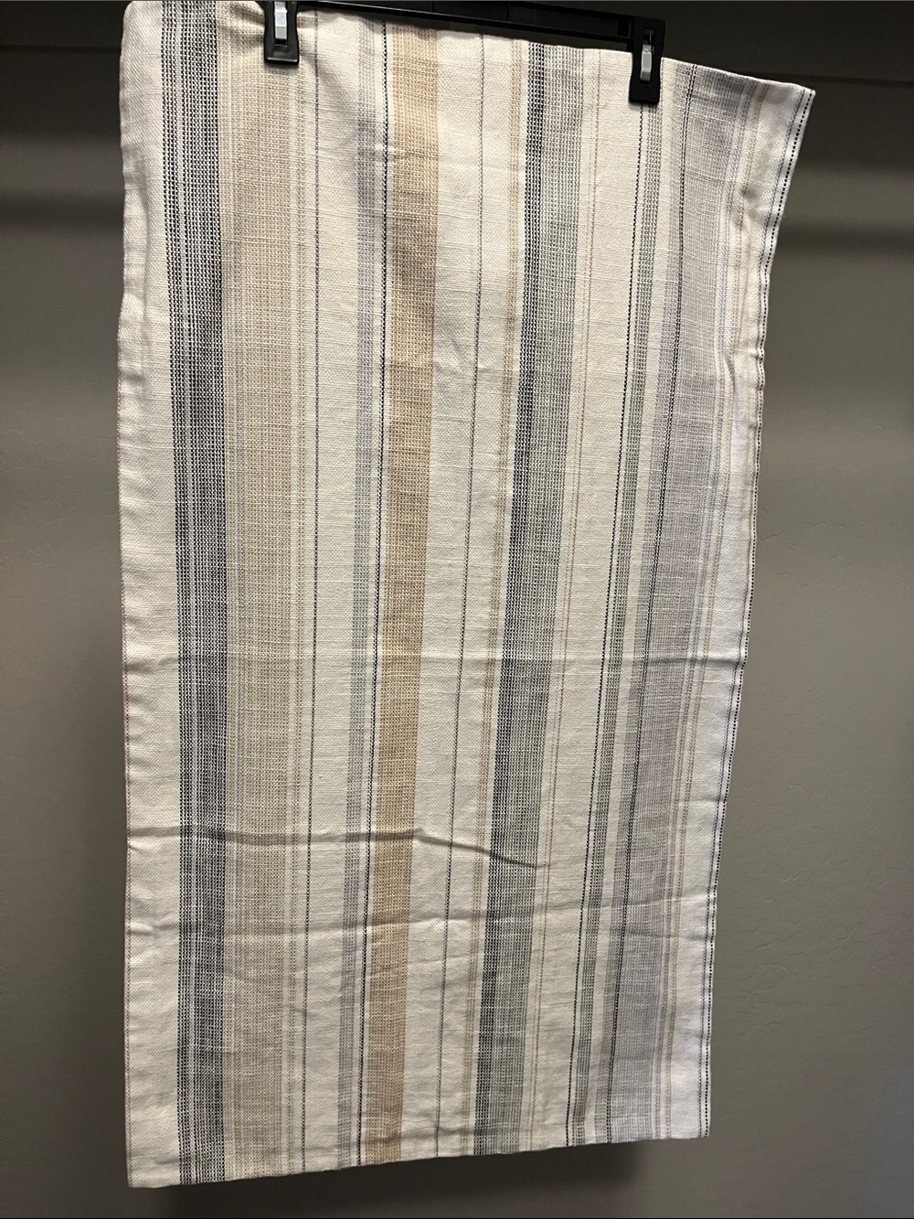 Pottery Barn Neutral Stripes Set of King Pillow  Shams in White, Gray, and Tan